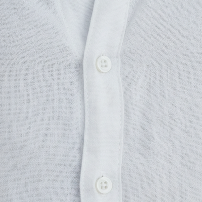 Linen Shirt Mandarin Collar Long Sleeve Men Adult