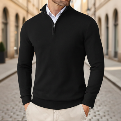 Men’s Half-Zip Lightweight Knit Sweater Casual