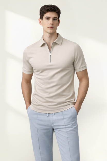 Polo à fermeture éclair pour homme