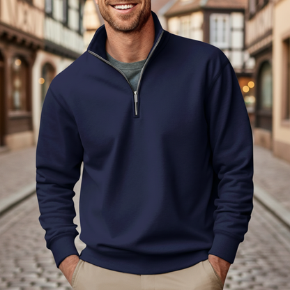 Sweat-shirt à demi-fermeture éclair en polaire pour homme