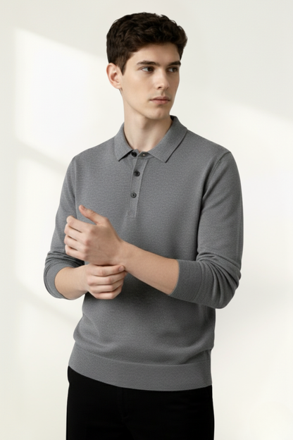 Pull polo tricoté pour homme