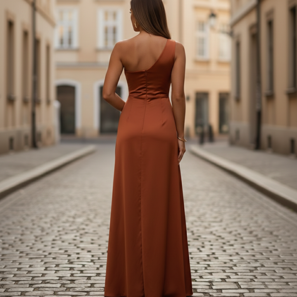Evening Dress One Shoulder Maxi Women