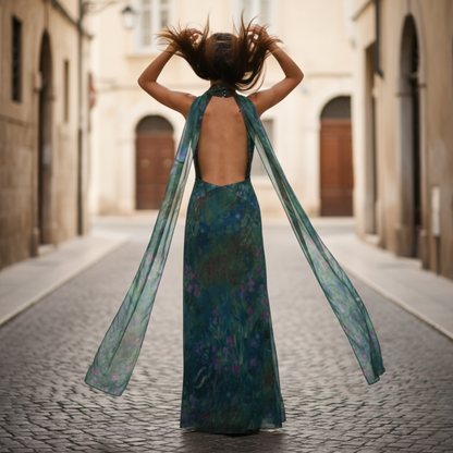Maxi Dress Halter Printed Sleeveless Women