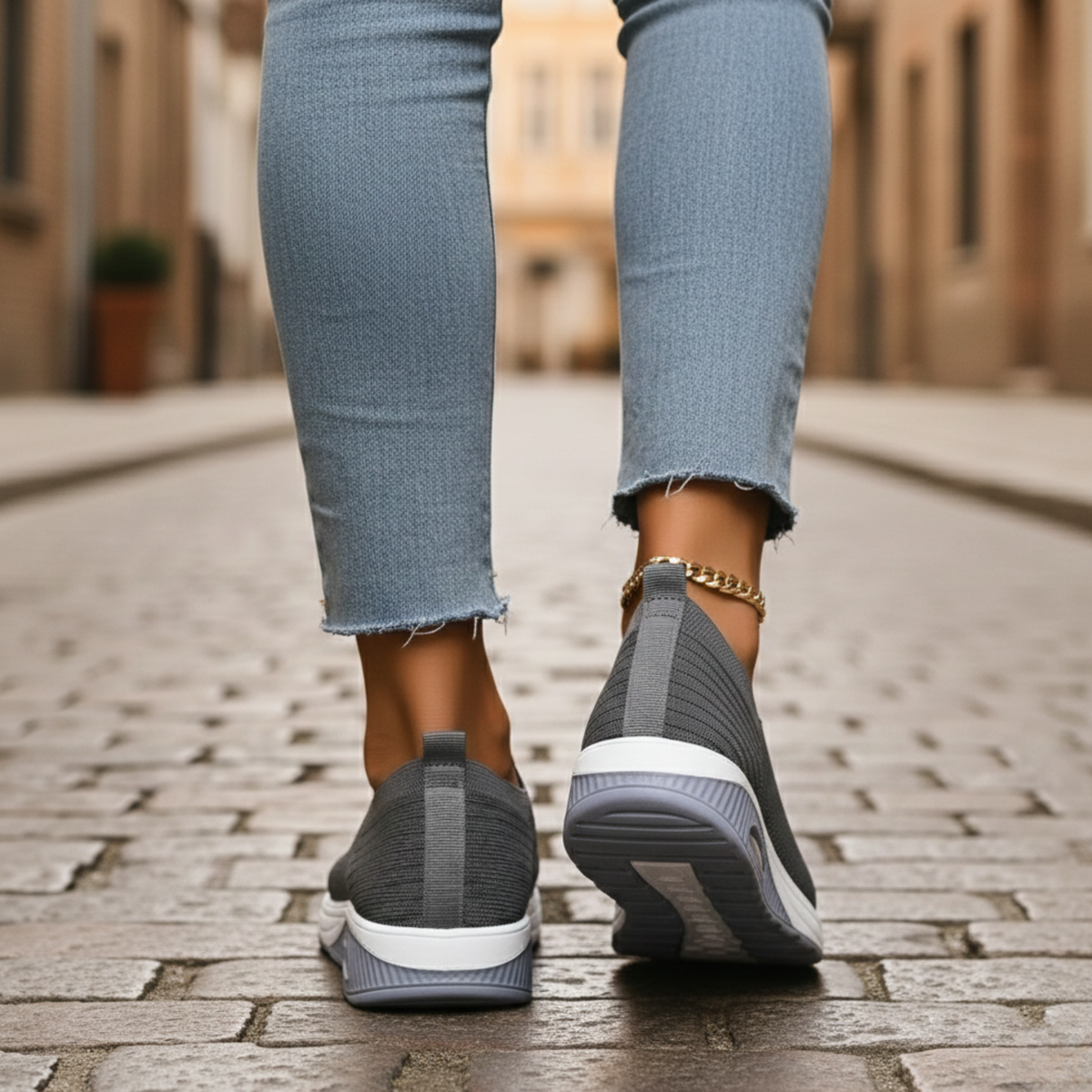 Chaussures orthopédiques pour femmes à enfiler avec semelle amortissante