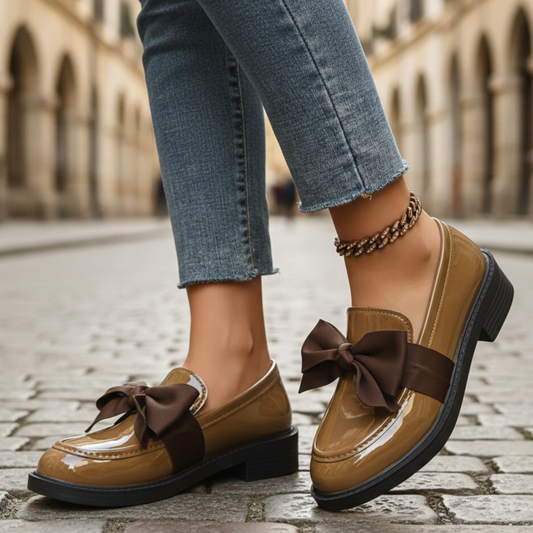 Loafers Bow Detail Slip On Pink Women Adult
