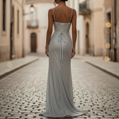 Evening Dress Maxi Spaghetti Strap Women
