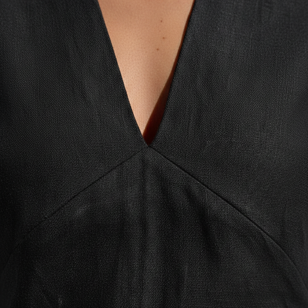 Robe-jupe en coton et lin pour femme, coupe ajustée