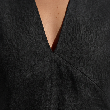 Robe-jupe en coton et lin pour femme, coupe ajustée