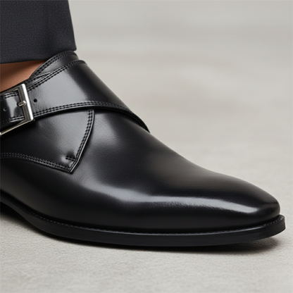 Men's Dress Shoes Single Monk Strap Classic Formal Style