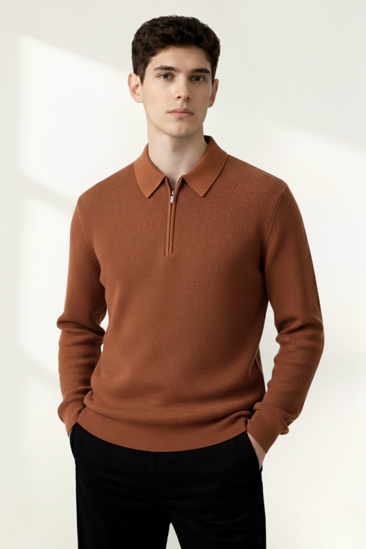 Men’s Quarter-Zip Polo Sweater