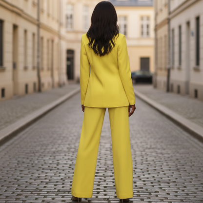 Pantsuit Blazer and Wide Leg Pants Women