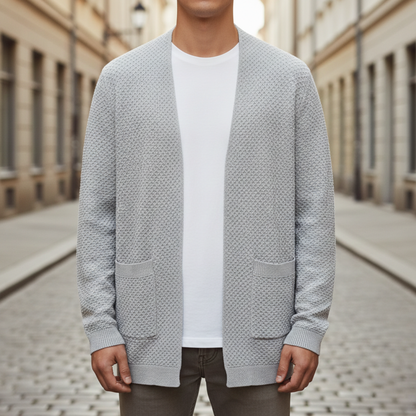 Cárdigan Abierto de Punto para Hombre