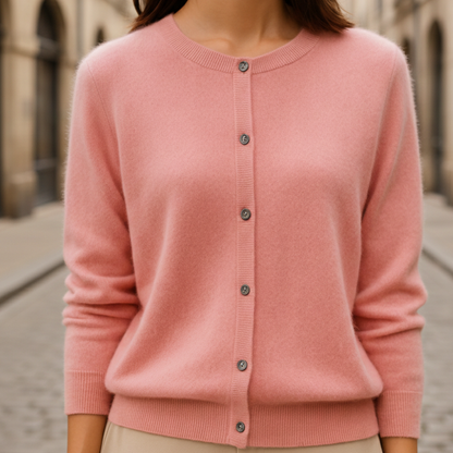 Cardigan femme à boutons, tricoté, manches longues