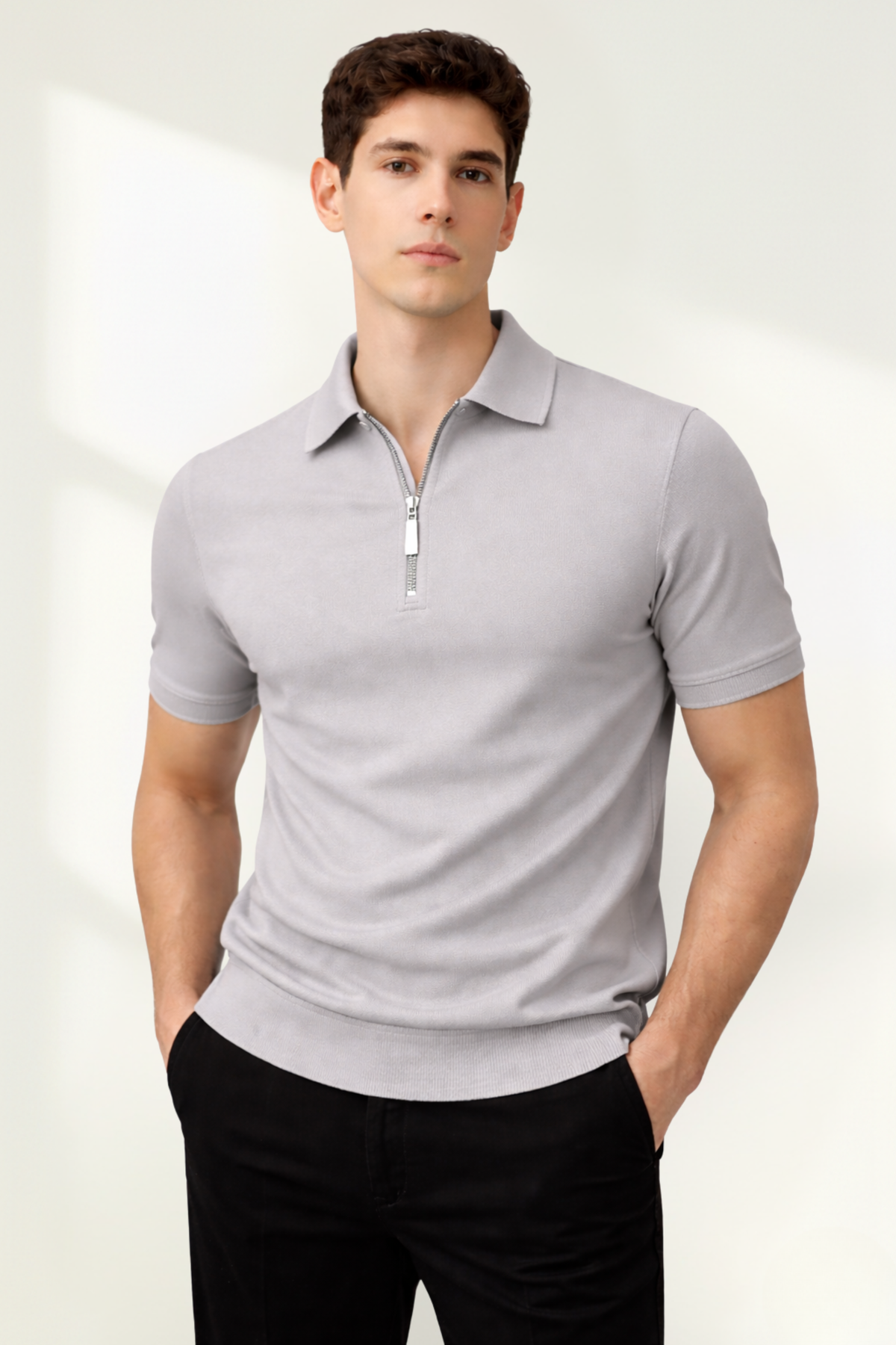 Polo à fermeture éclair pour homme