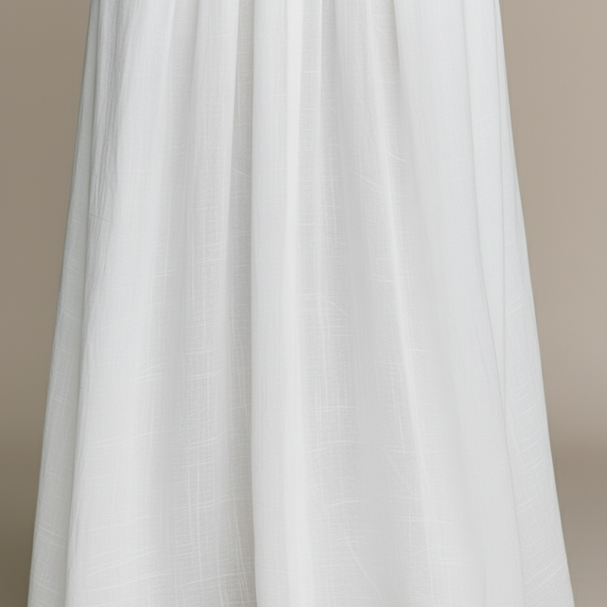 Robe longue en coton et lin patchwork col montant manches longues pour femme