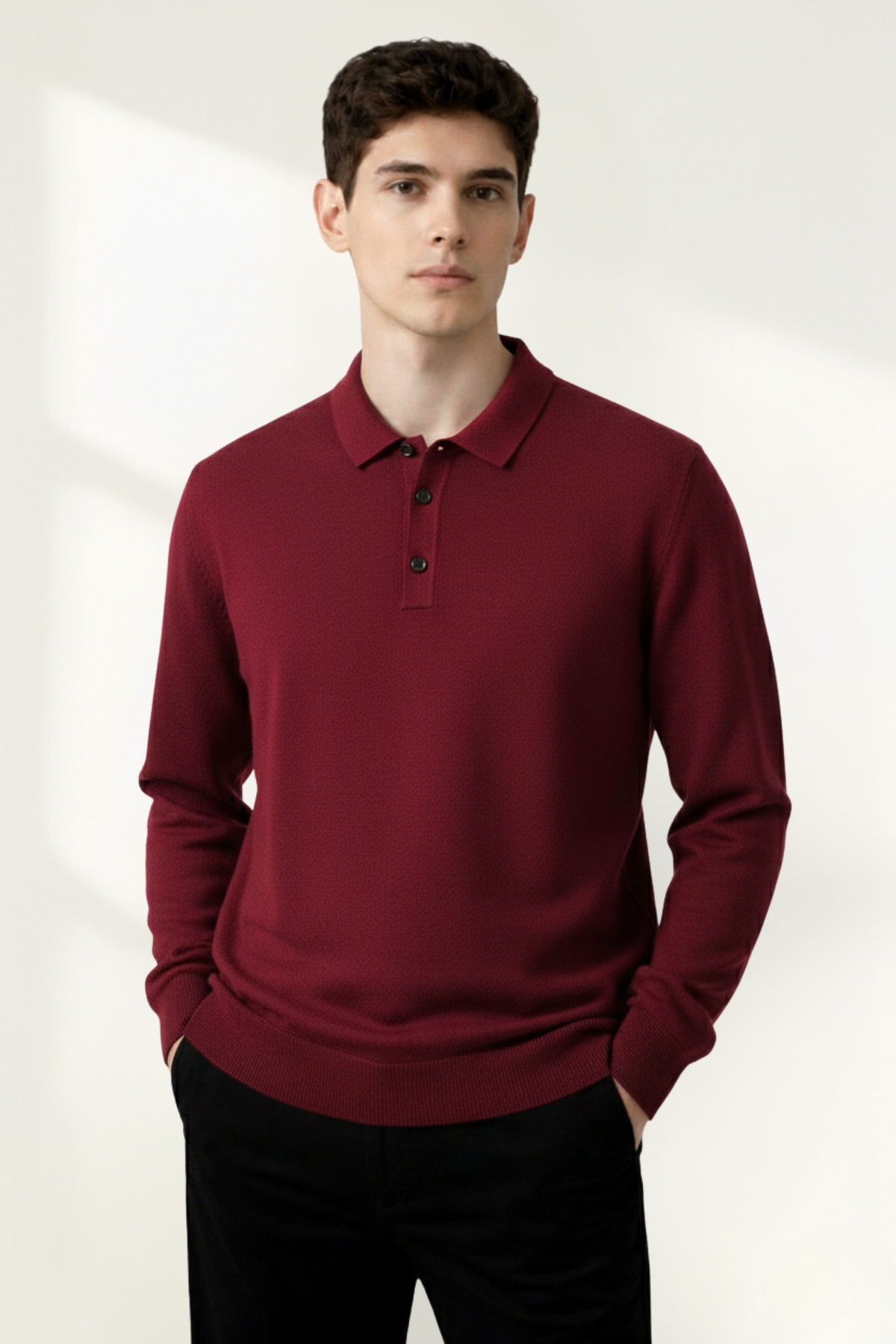 Pull polo tricoté pour homme