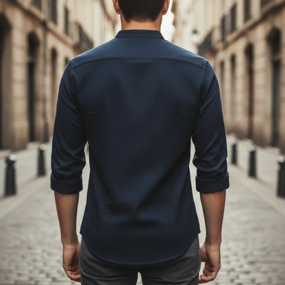 Men's Collar Shirt Long Sleeve Button Front