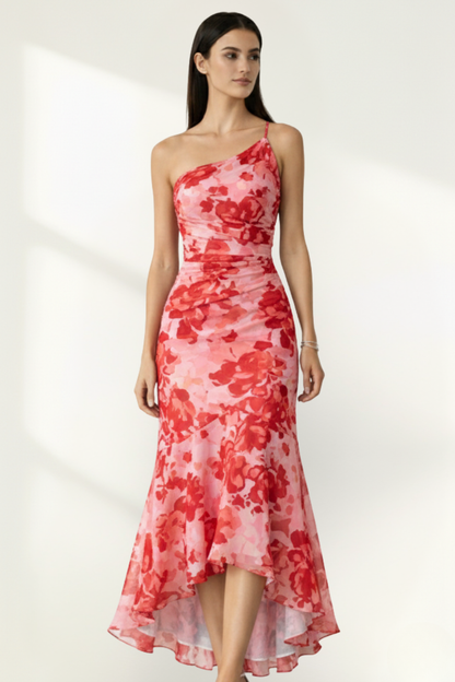 Women’s Chiffon Strapless Floral Maxi Dress
