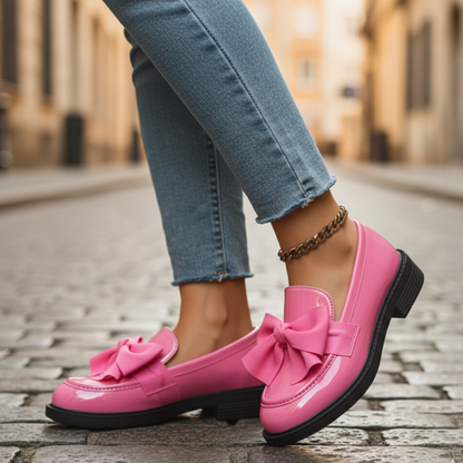 Loafers Bow Detail Slip On Pink Women Adult