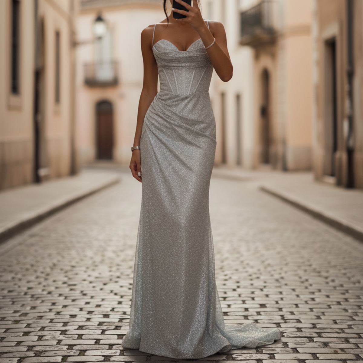 Evening Dress Maxi Spaghetti Strap Women
