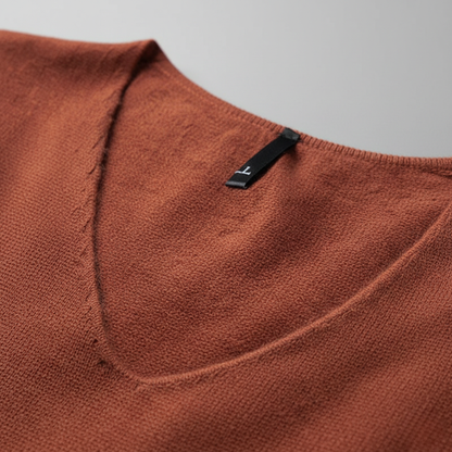 Pull col en V manches longues homme