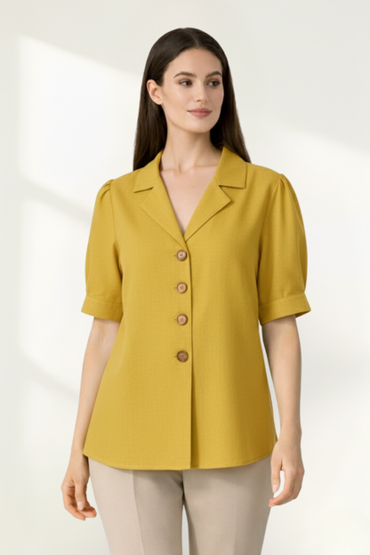 Women’s Button-Front Short-Sleeve Blouse