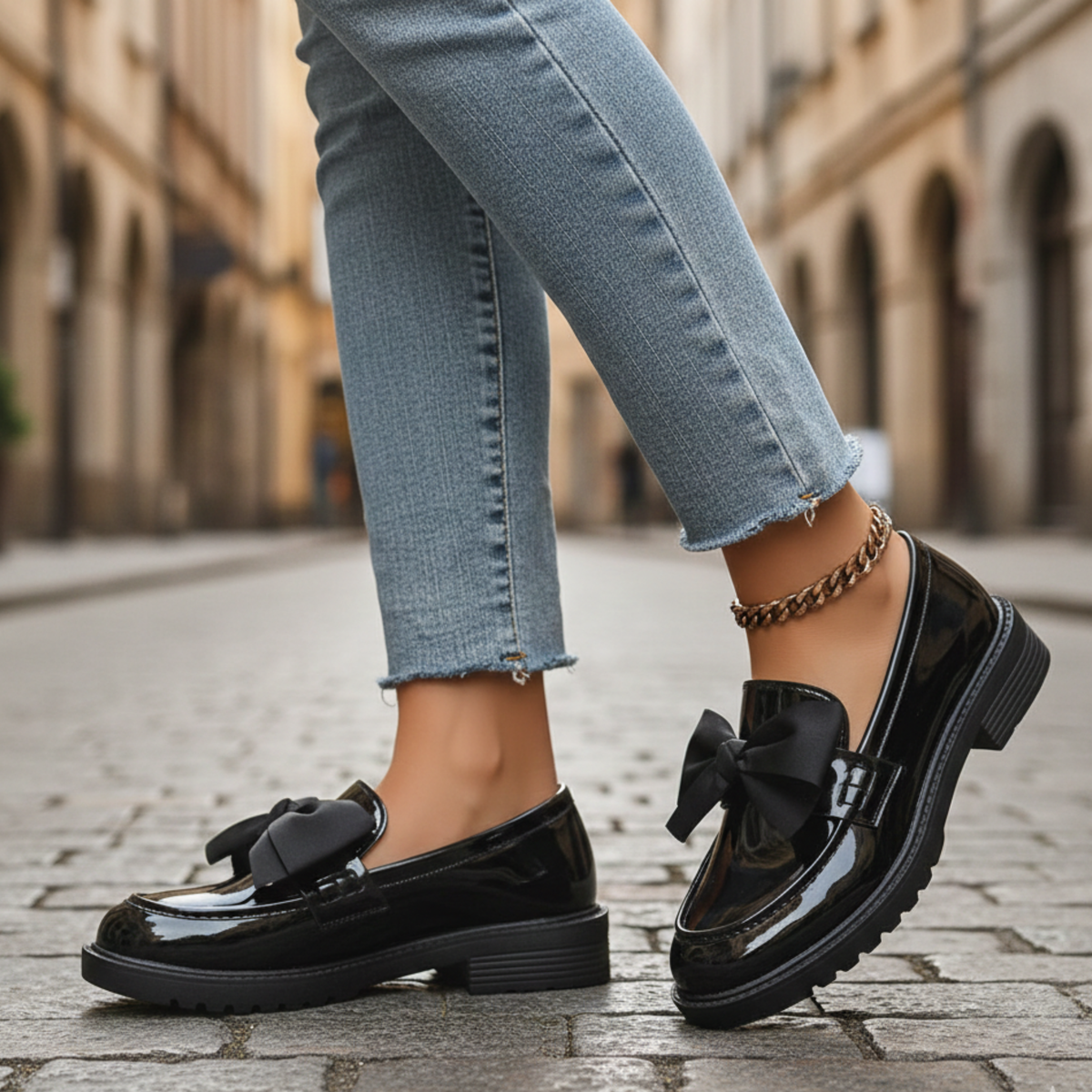 Loafers Bow Detail Slip On Pink Women Adult