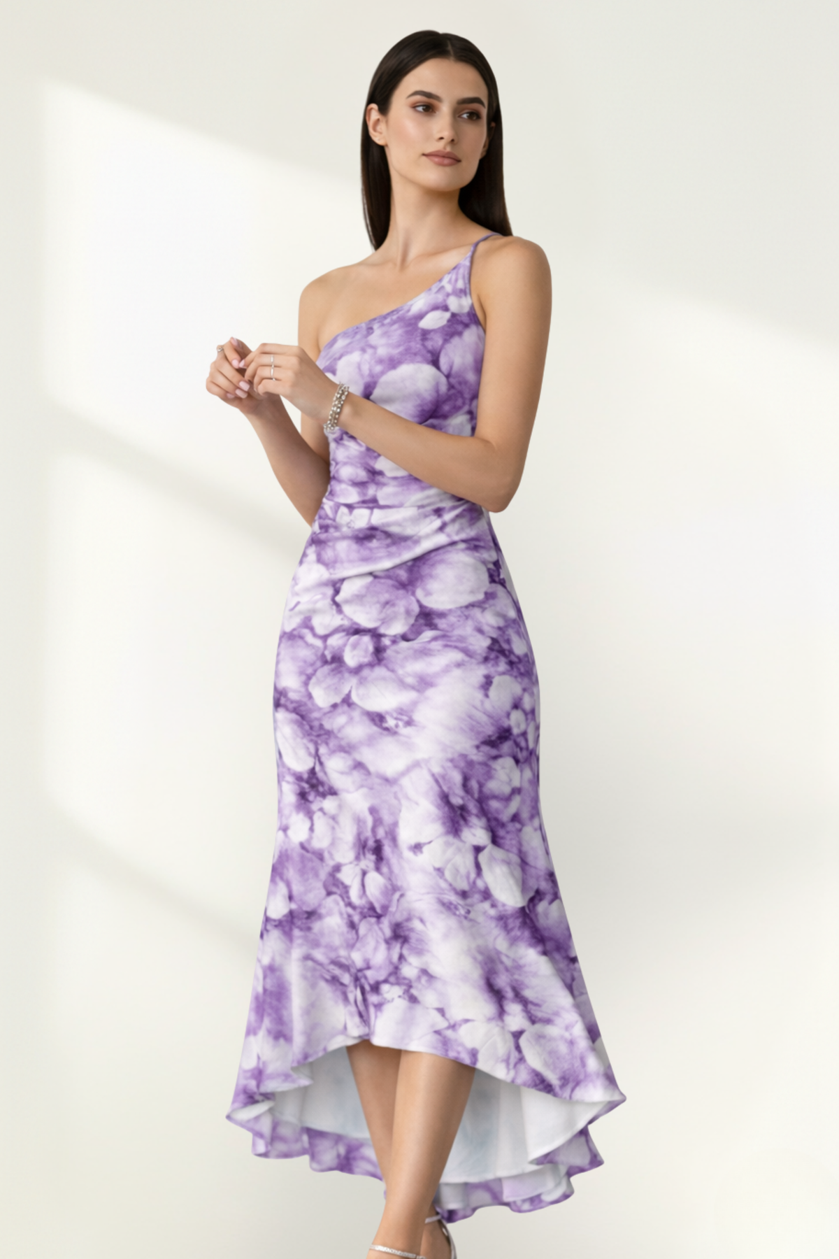 Women’s Chiffon Strapless Floral Maxi Dress