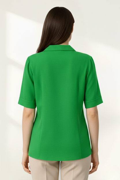 Women’s Button-Front Short-Sleeve Blouse
