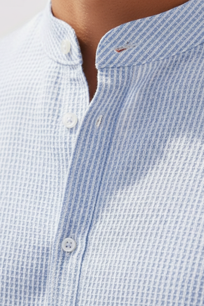 Camisa de manga larga tipo Henley para hombres
