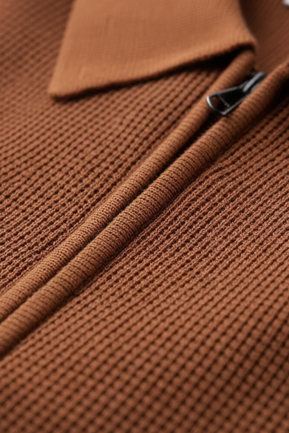 Pull polo pour homme à demi-fermeture éclair