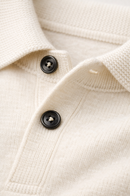 Men’s Long Sleeve Knit Polo Sweater