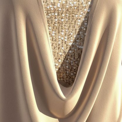 Womens Blouse Long Sleeve Sequin Elegant