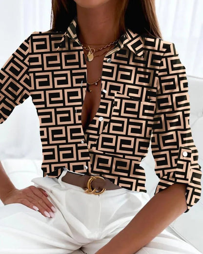 Ada | Women's Elegant Artistic Print Blouse Detail