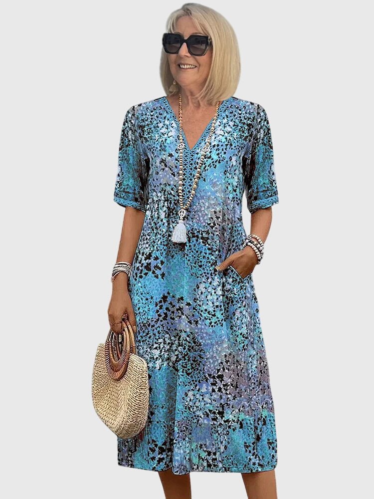 Ada | Women's Elegant Floral Midi Dress Detail