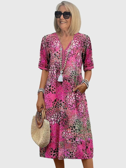 Ada | Women's Elegant Floral Midi Dress Side