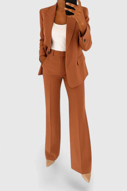 Amarel | Women's Elegant Wide-Leg Suit Set Back
