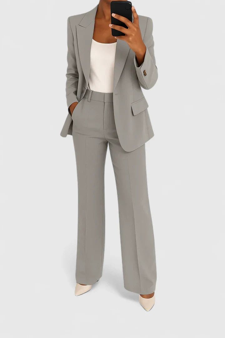 Amarel | Women's Elegant Wide-Leg Suit Set Detail