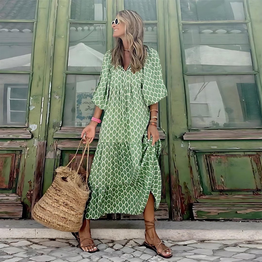 Ameliana | Women's Polka Dot Effortless Dress Close Up