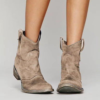 Anabella | Women's Vintage Western Pointed Toe Ankle Boots Front