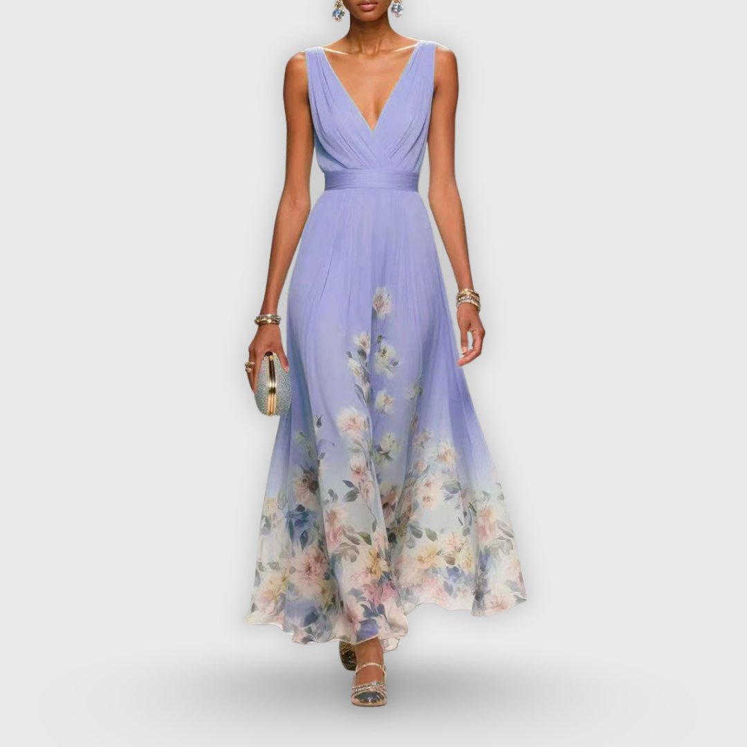 Avelise | Women's Elegant Ombré Floral Maxi Dress Detail