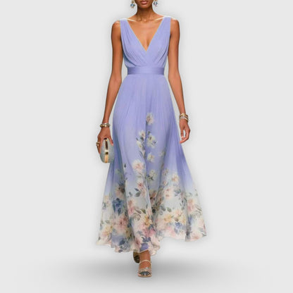 Avelise | Women's Elegant Ombré Floral Maxi Dress Detail
