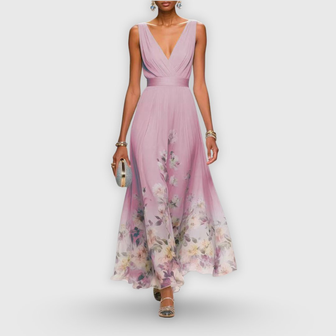 Avelise | Women's Elegant Ombré Floral Maxi Dress Front