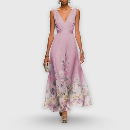 Avelise | Women's Elegant Ombré Floral Maxi Dress Front