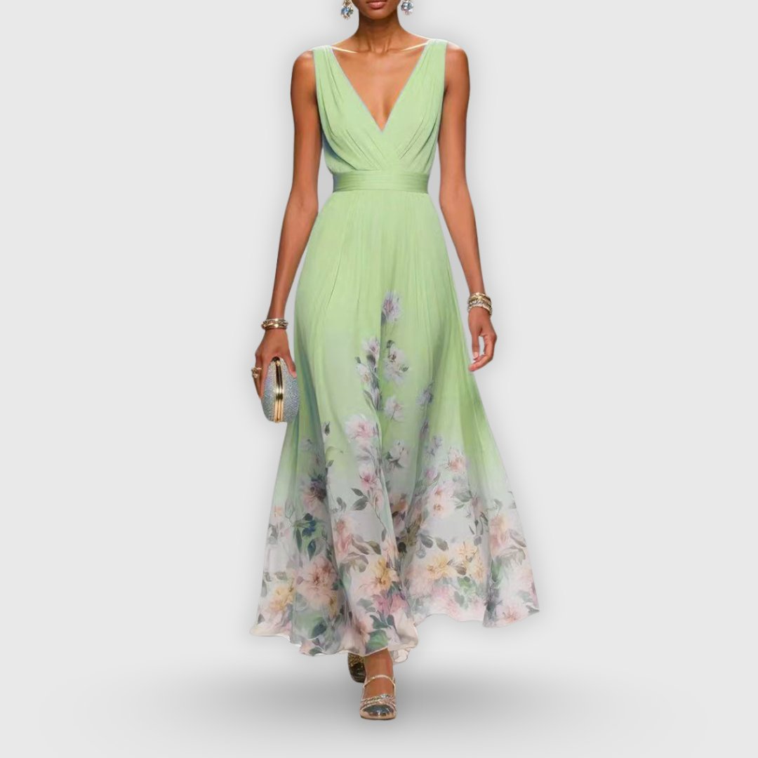 Avelise | Women's Elegant Ombré Floral Maxi Dress Side