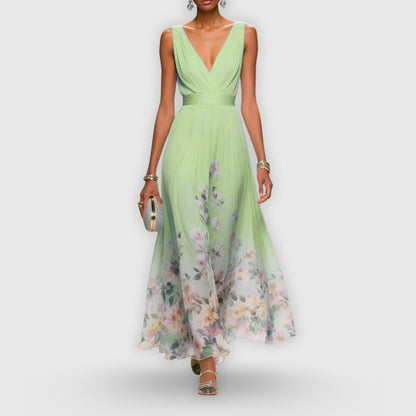 Avelise | Women's Elegant Ombré Floral Maxi Dress Side