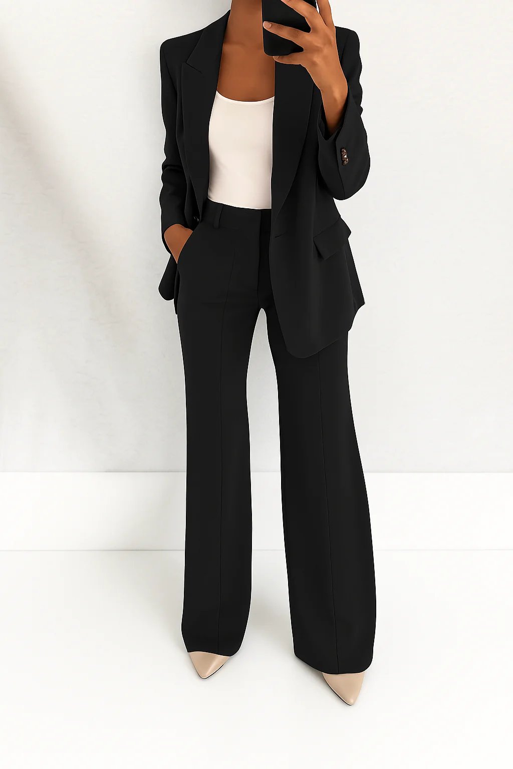 Bellacourt | Women's Chic Tailored Two-Piece Suit Close Up