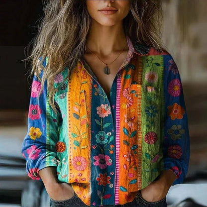 Belladonna | Women's Paisley Bohemian Vintage Blouse Back