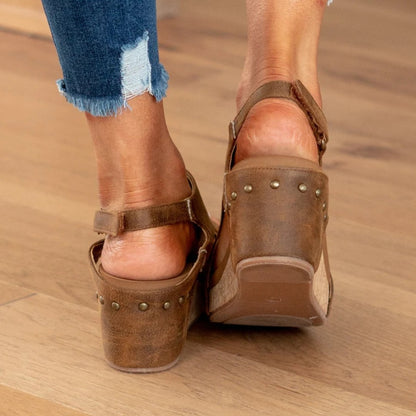 Bellatrix | Women's Suede Platform Wedge Sandals View 13