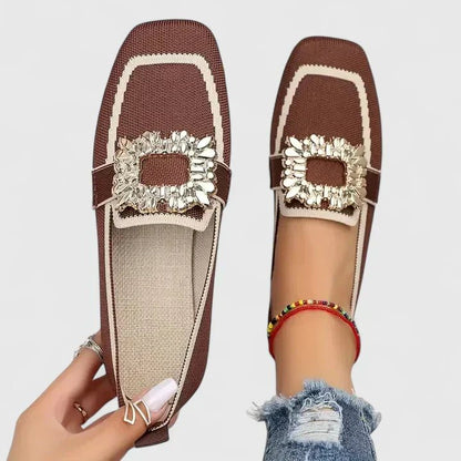 Belvaine | Women's Orthopedic Jeweled Buckle Loafers Back